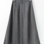 Dark Grey Fully Buttoned Long Denim Skirt