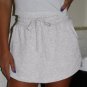 Light Grey French Terry Drawstring Mini Skort with Pockets