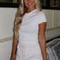 Light Grey French Terry Drawstring Mini Skort with Pockets