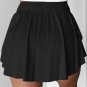 Black Drawstring High Waist Lined Tennis Skorts