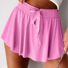 Bonbon Drawstring High Waist Lined Tennis Skorts