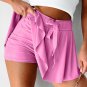 Bonbon Drawstring High Waist Lined Tennis Skorts