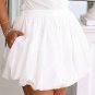 White Bubble Mini Skirt with Pockets