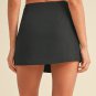 Black Rhinestone Bow Wrap High Waist Mini Skirt