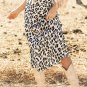 Brown Leopard Print High Waist Midi Skirt