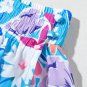 Sky Blue Floral Printed High Waist Split Wrap Long Skirt