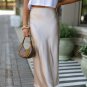 Jet Stream Satin Solid High Waist Maxi Skirt