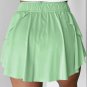 Light Green Drawstring High Waist Lined Tennis Skorts