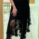Black Lace Cascading Tiered High Waist Maxi Skirt
