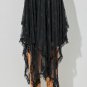 Black Lace Cascading Tiered High Waist Maxi Skirt