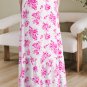 Rose Boho Floral High Waist Ruffle Split Maxi Skirt