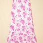 Rose Boho Floral High Waist Ruffle Split Maxi Skirt
