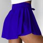 Dark Blue Drawstring High Waist Lined Tennis Skorts