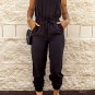 Black Drawstring Waist Spaghetti Straps Jumpsuit