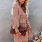Tie Knot Puff Long Sleeve Romper