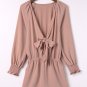 Tie Knot Puff Long Sleeve Romper