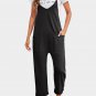 Black Pocketed Adjustable Spaghetti Strap Straight Leg Jumpsuit