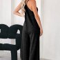 Black Loose Fit Side Pockets Spaghetti Strap Wide Leg Jumpsuit
