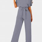Gray Oh So Glam Belted Wide Leg Jumpsuit