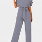 Gray Oh So Glam Belted Wide Leg Jumpsuit