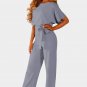 Gray Oh So Glam Belted Wide Leg Jumpsuit