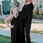 Black Spaghetti Straps Wide Leg Pocketed Jumpsuits