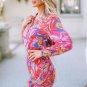 Multicolor Bold Graffiti Print Shirt Button Romper