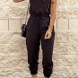 Black Drawstring Waist Spaghetti Straps Jumpsuit