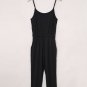 Black Drawstring Waist Spaghetti Straps Jumpsuit