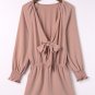 Tie Knot Puff Long Sleeve Romper