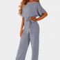 Gray Oh So Glam Belted Wide Leg Jumpsuit