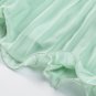 Green Pleated Ruffled Tie Waist Buttons V Neck Romper