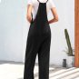 Black Pocketed Adjustable Spaghetti Strap Straight Leg Jumpsuit