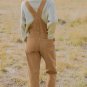 Khaki Vintage Multi Pockets Buckle Strap Cargo Denim Overalls
