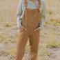 Khaki Vintage Multi Pockets Buckle Strap Cargo Denim Overalls