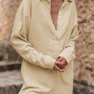 Half Button Shirt Collar Long Sleeve Loose Romper