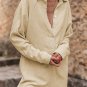 Half Button Shirt Collar Long Sleeve Loose Romper