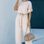 Apricot Oh So Glam Belted Wide Leg Jumpsuit