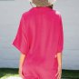 Bright Pink Half Button Collared Loose Romper