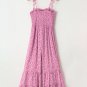 Phalaenopsis Thin Straps Smocked Bodice Wide Leg Floral Jumpsuit