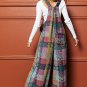 Multicolour Brushed Checkered Wide Leg Overalls