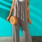 Gray Spaghetti Straps Wide Leg Pocketed Jumpsuits