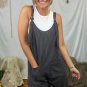 Dark Grey Striped Print Knotted Straps Pocketed Romper
