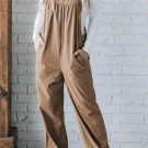Gray Morn Solid Pocketed Loose Fit Corduroy Overall