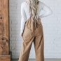 Gray Morn Solid Pocketed Loose Fit Corduroy Overall