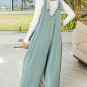 Moonlight Jade Corded Tie Straps V Neck Wide Leg Jumpsuit