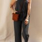 Black Drawstring Buttoned Straps Cropped Overall