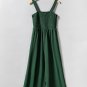 Green Smocked Sleeveless Wide Leg Jumpsuit with Pockets