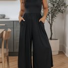 Black Open Back Wide Leg Jumpsuit