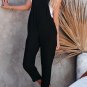 Black Adjustable Buckle Straps Cropped Jumpsuit